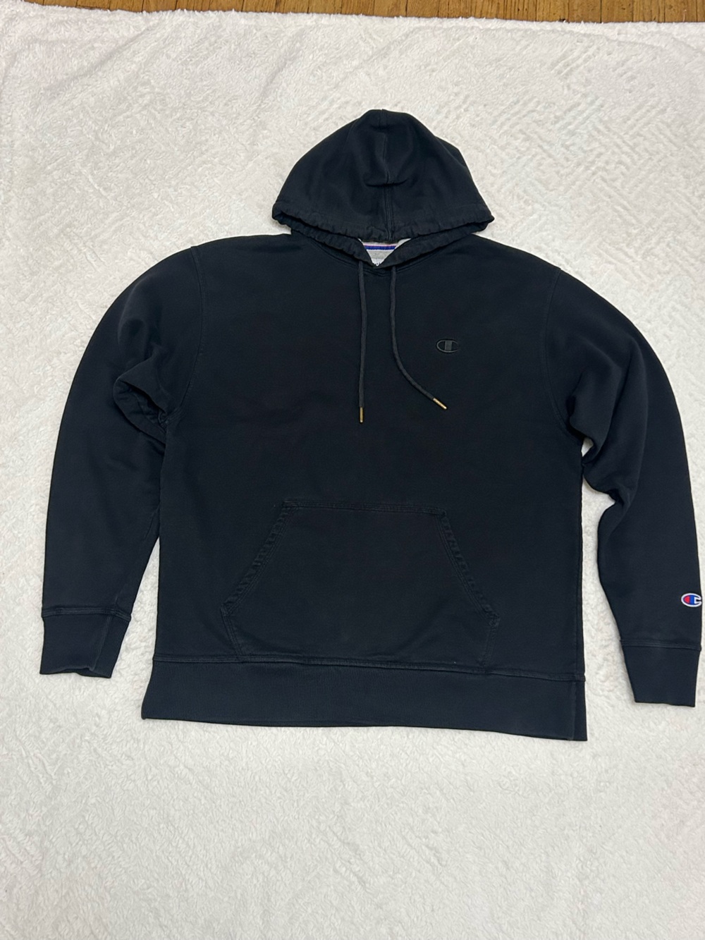 Champion Black Pullover Hoodie with Subtle Logo
